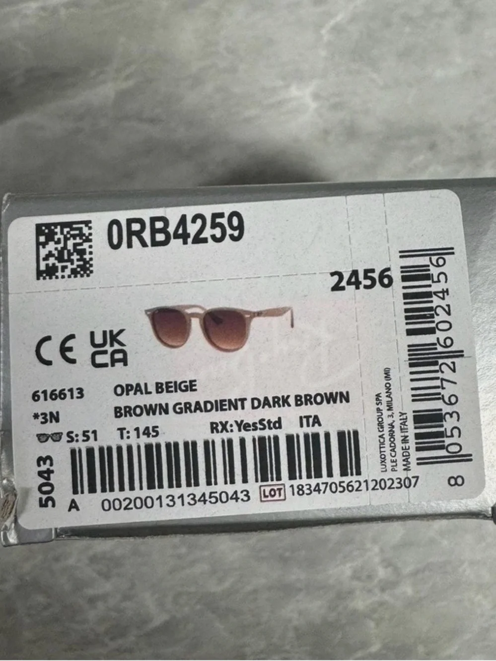 Ray-Ban RB4259 Turtle Dove Brown Gradient 51mm NWT